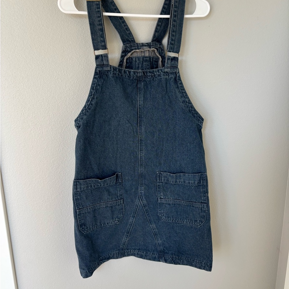 Denim Overall Dress with Pockets